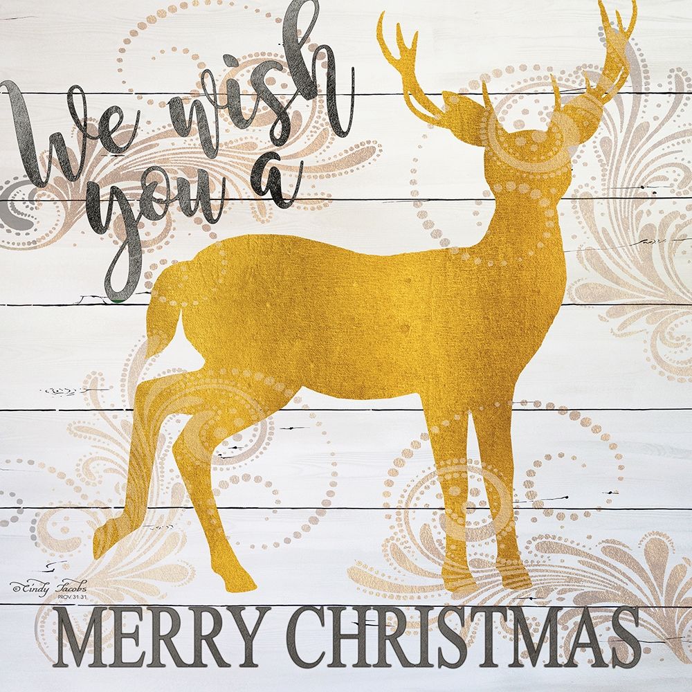 We Wish You a Merry Christmas Deer art print by Cindy Jacobs for $57.95 CAD