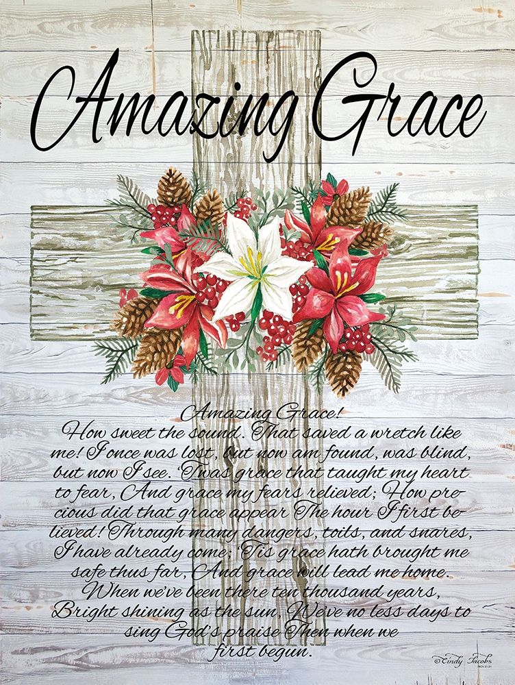 Amazing Grace Christmas Cross art print by Cindy Jacobs for $57.95 CAD