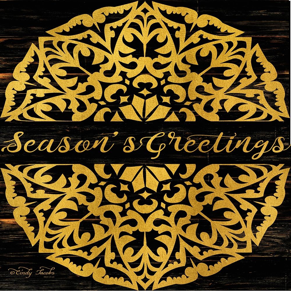 Seasons Greetings Mandala II art print by Cindy Jacobs for $57.95 CAD