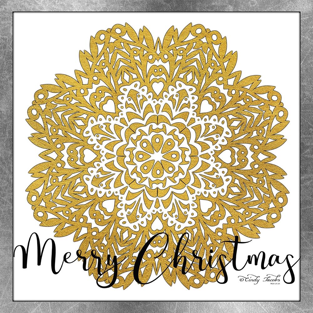 Merry Christmas Mandala art print by Cindy Jacobs for $57.95 CAD