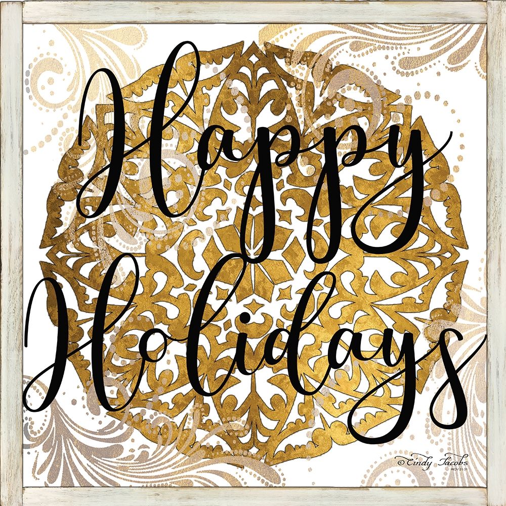 Happy Holidays Mandala II art print by Cindy Jacobs for $57.95 CAD