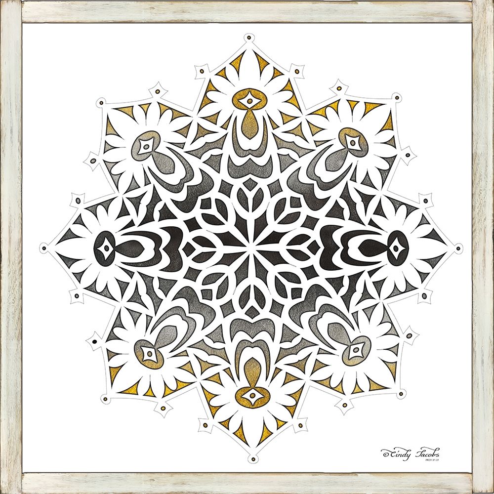 Mandala on White art print by Cindy Jacobs for $57.95 CAD