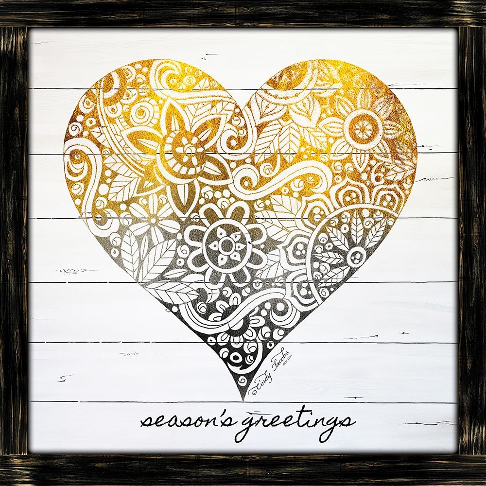 Zen Seasons Greeting Heart art print by Cindy Jacobs for $57.95 CAD