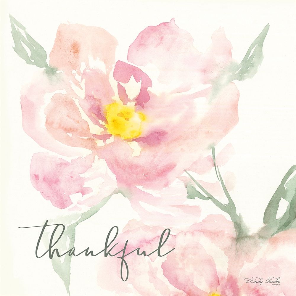 Floral Thankful art print by Cindy Jacobs for $57.95 CAD