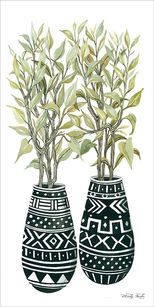Mud Cloth Vase I art print by Cindy Jacobs for $57.95 CAD