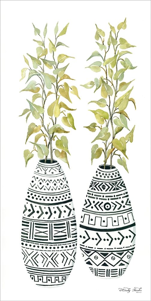 Mud Cloth Vase II art print by Cindy Jacobs for $57.95 CAD
