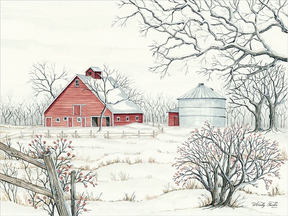 Winter Barn art print by Cindy Jacobs for $57.95 CAD