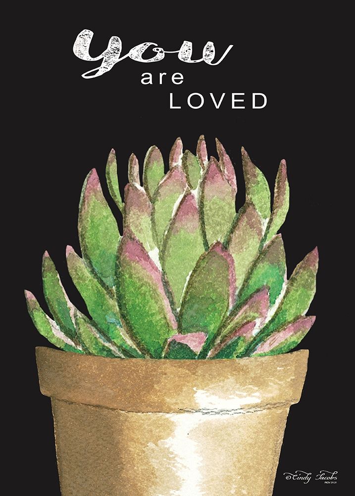You Are Loved Cactus art print by Cindy Jacobs for $57.95 CAD