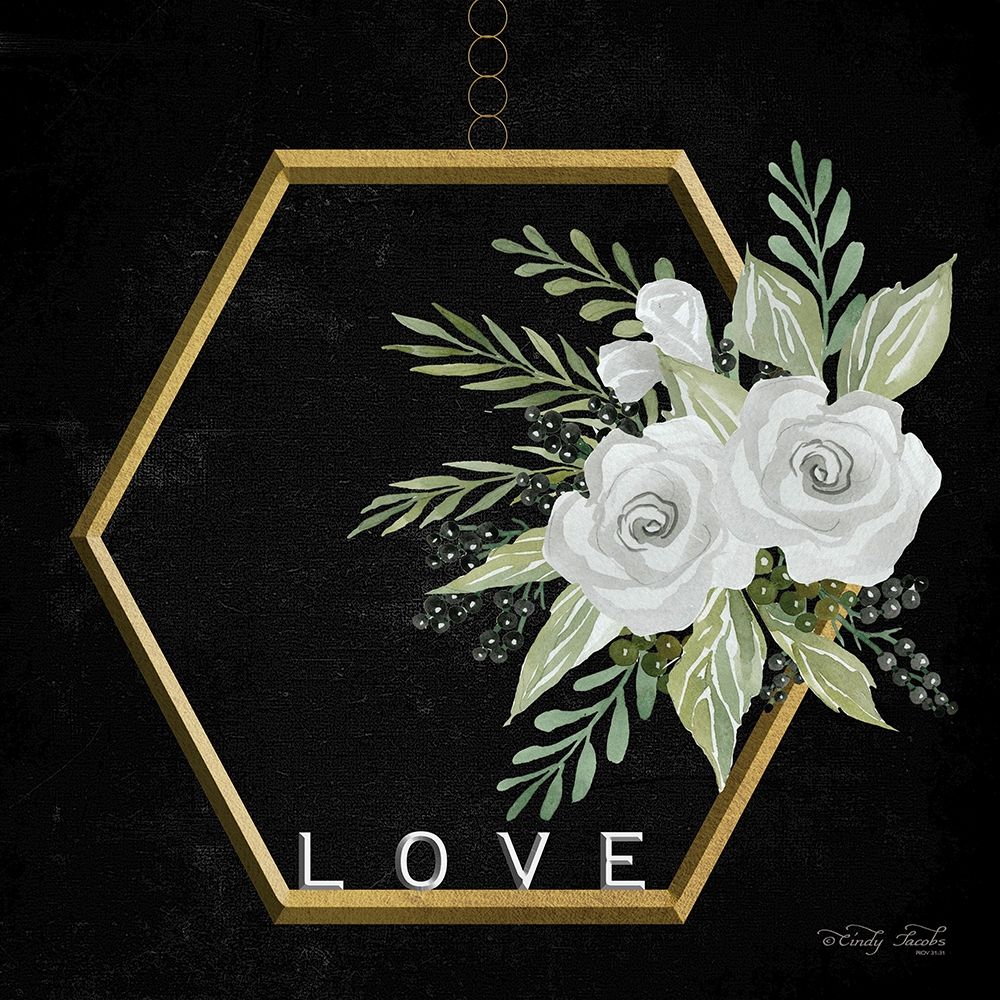 Geometric Hexagon Muted Floral art print by Cindy Jacobs for $57.95 CAD
