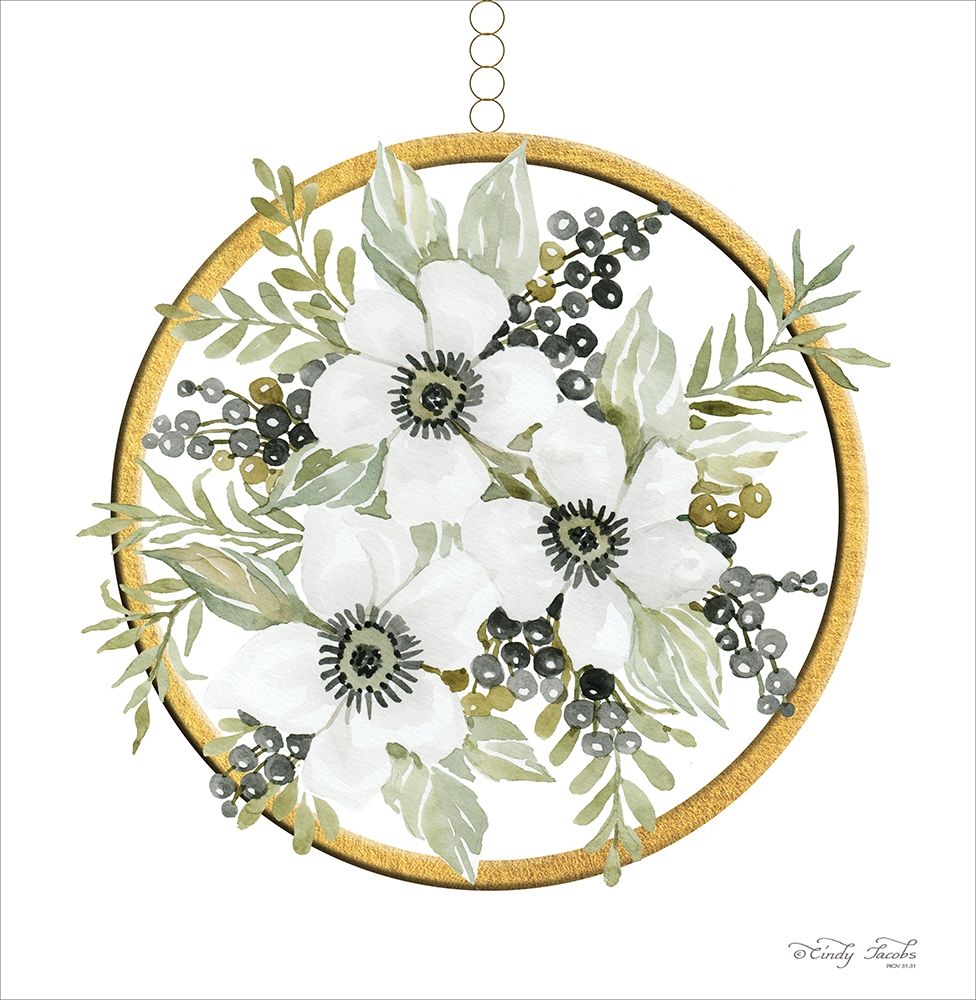 Geometric Circle Muted Floral art print by Cindy Jacobs for $57.95 CAD