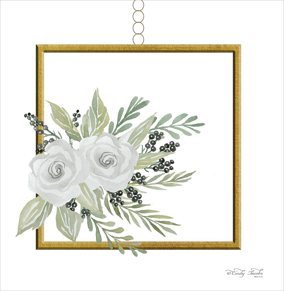 Geometric Square Muted Floral art print by Cindy Jacobs for $57.95 CAD