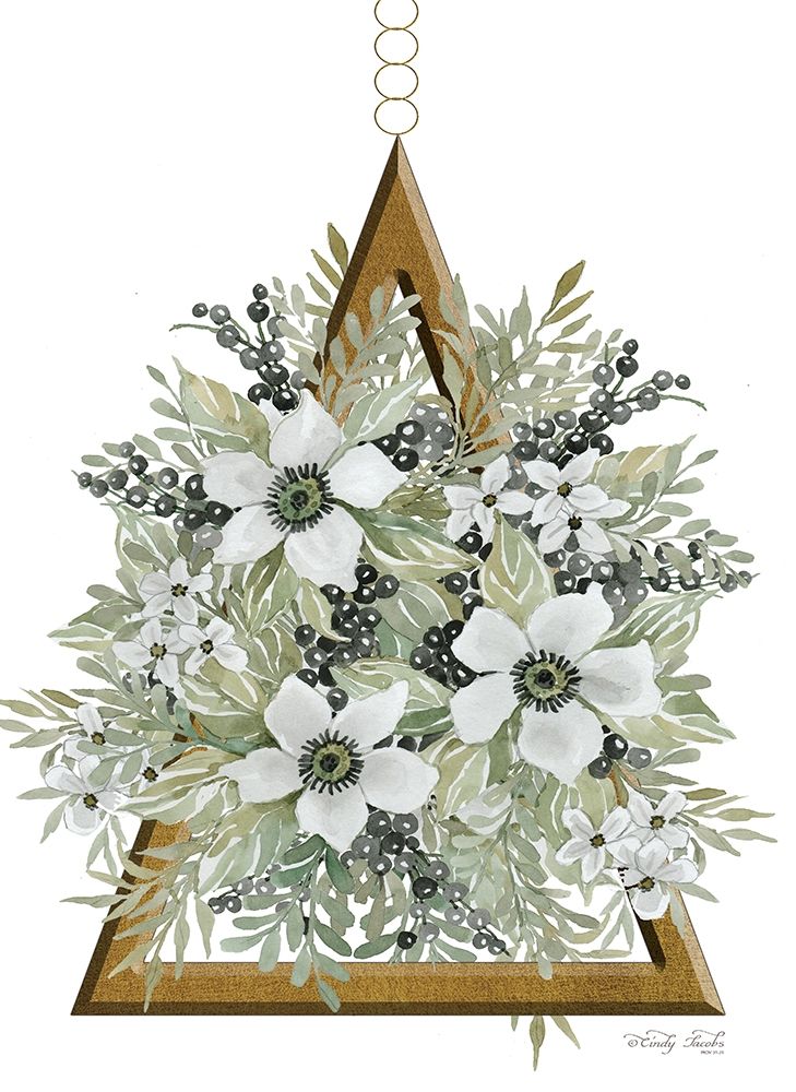 Geometric Triangle Muted Floral I art print by Cindy Jacobs for $57.95 CAD