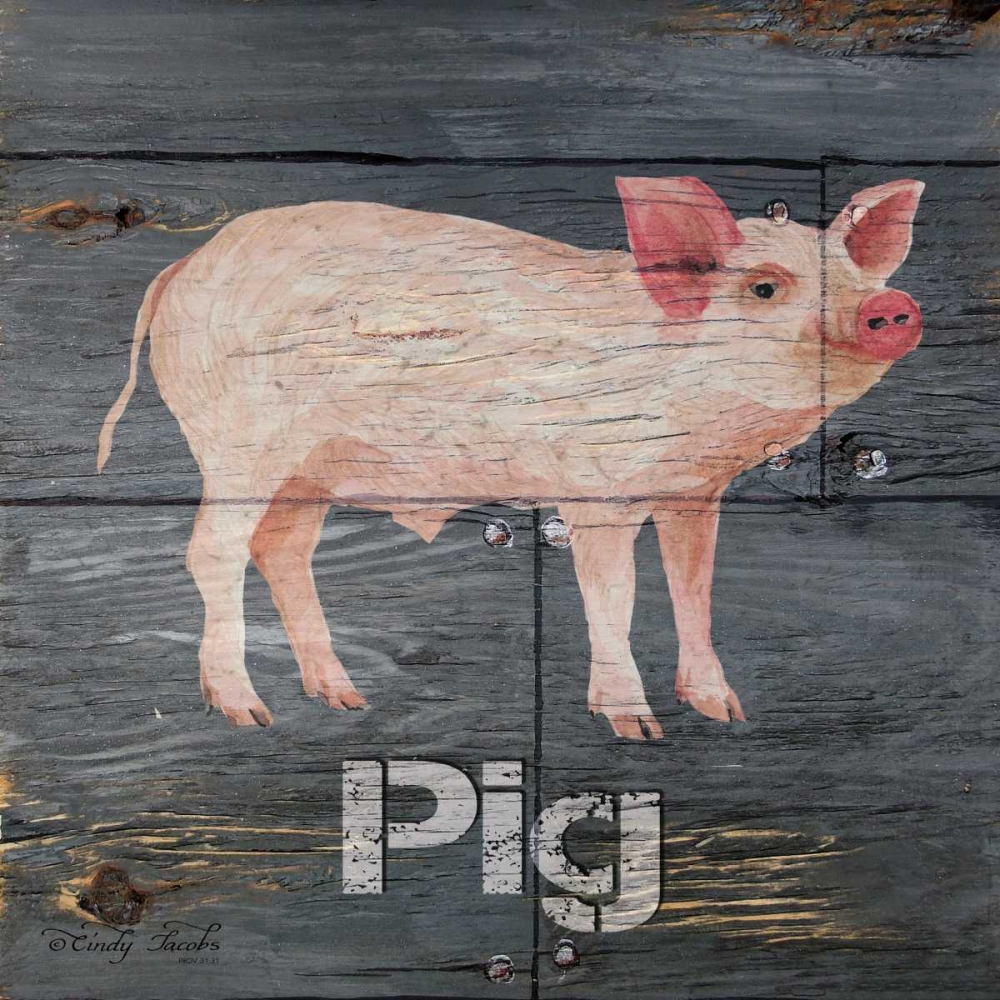 Pig art print by Cindy Jacobs for $57.95 CAD