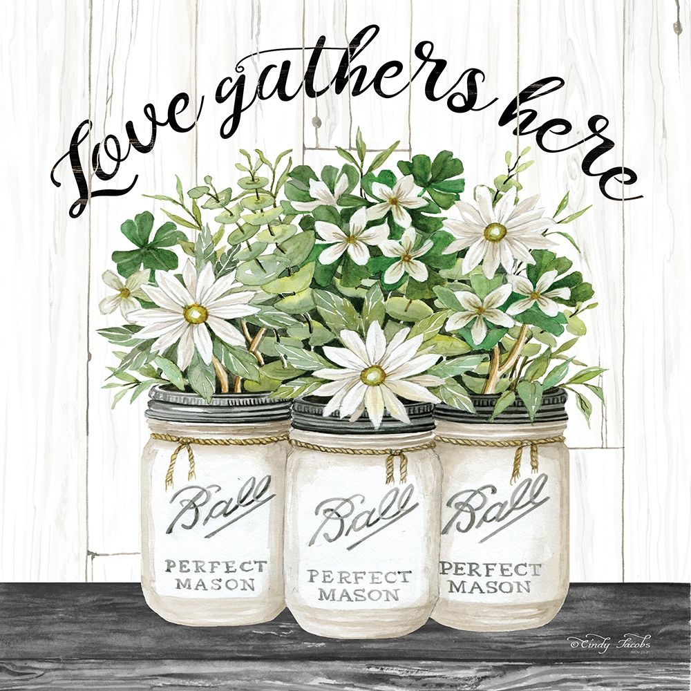 White Jars - Love Gathers Here art print by Cindy Jacobs for $57.95 CAD