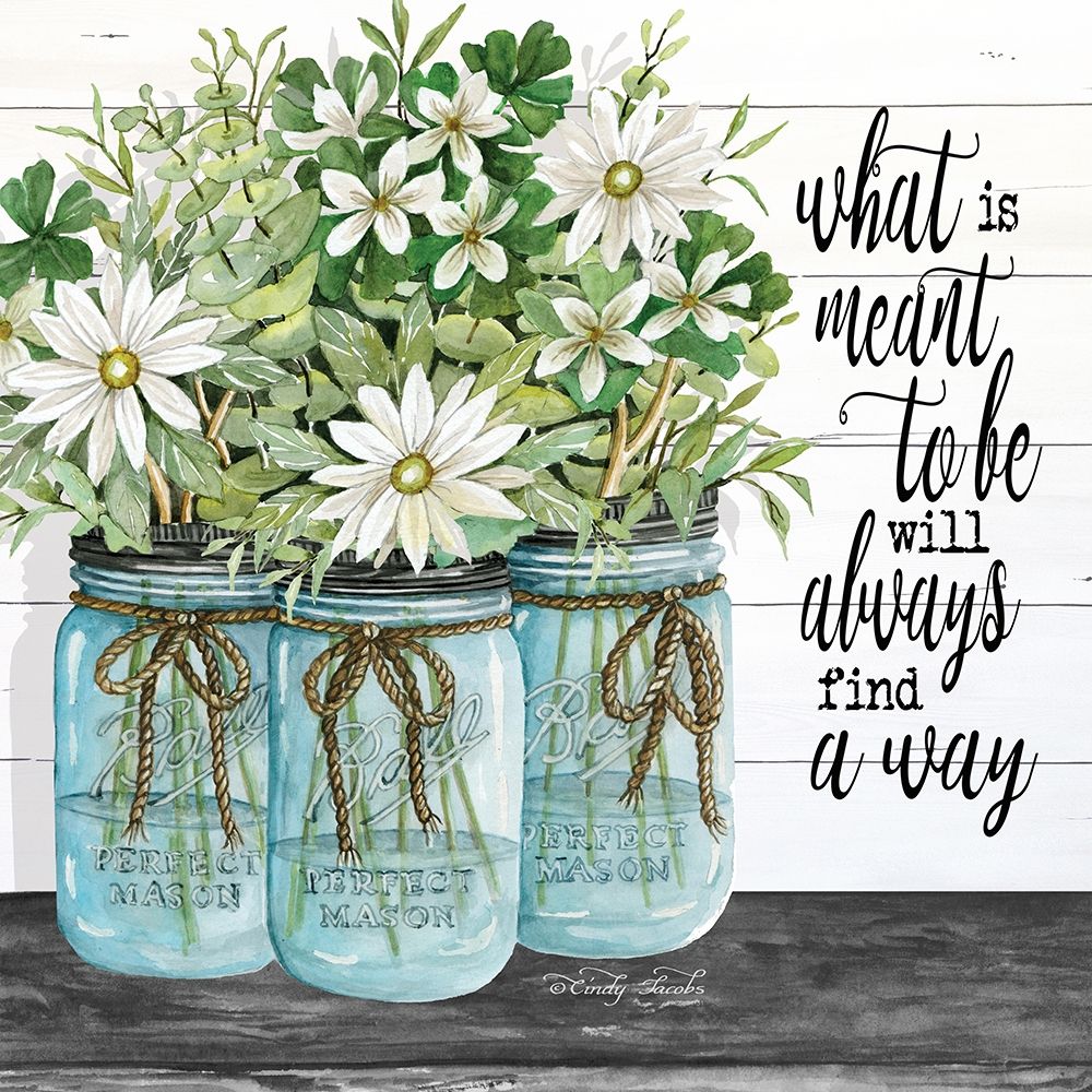 Blue Jars - What is Meant to Be art print by Cindy Jacobs for $57.95 CAD