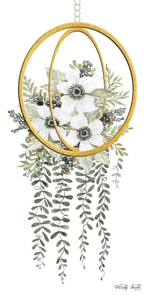 Gold Geometric Circle and Ivy art print by Cindy Jacobs for $57.95 CAD
