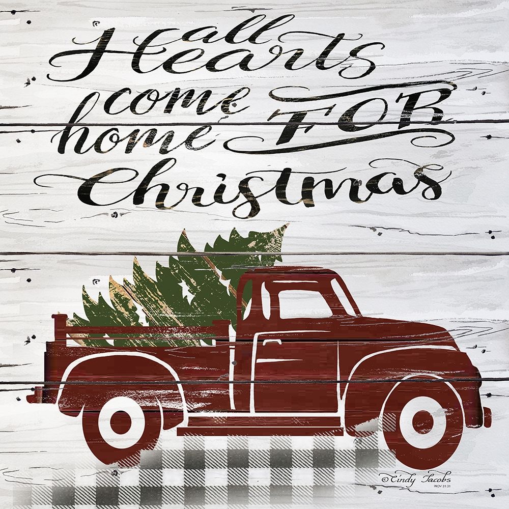All Hearts Red Truck art print by Cindy Jacobs for $57.95 CAD