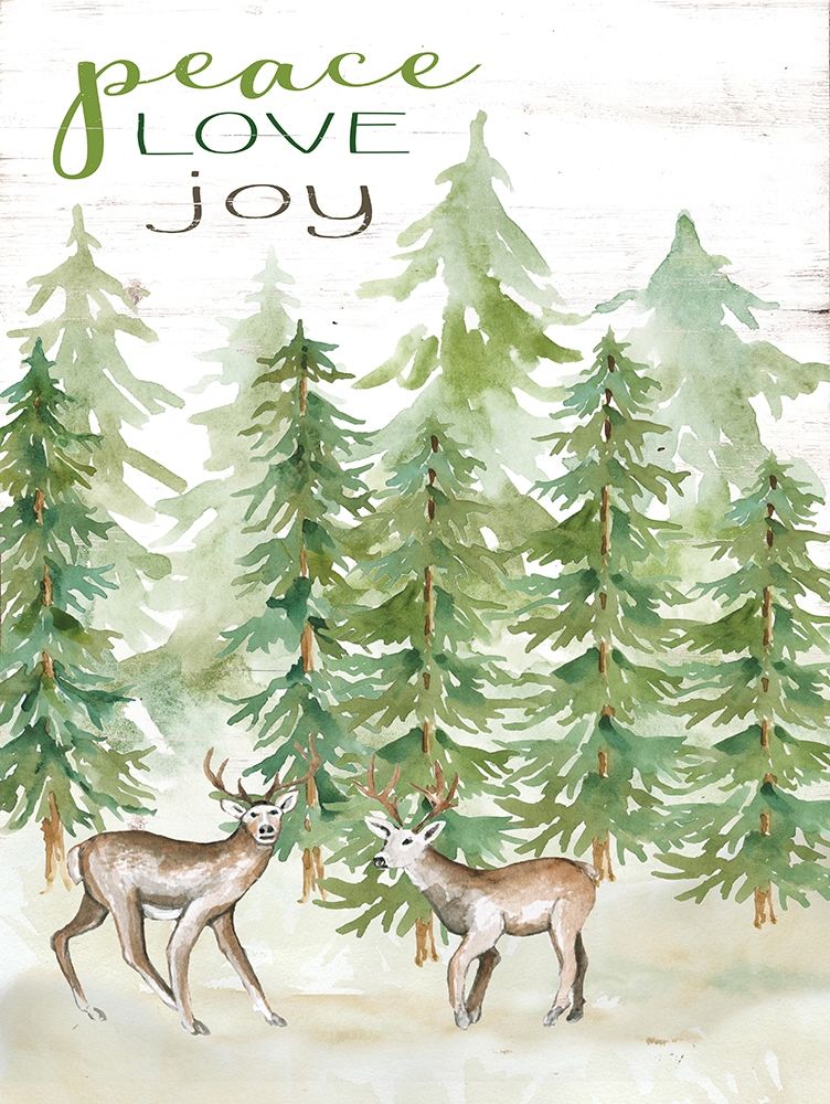 Peace Love Joy Deer art print by Cindy Jacobs for $57.95 CAD