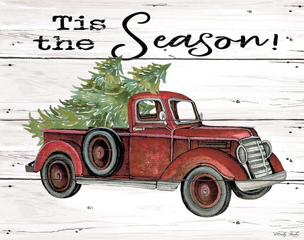 Tis the Season Red Truck art print by Cindy Jacobs for $57.95 CAD