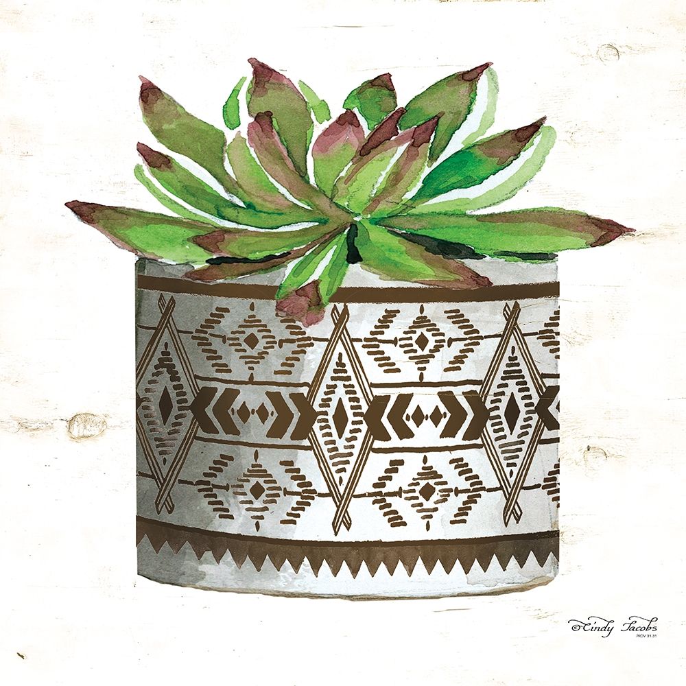 Mud Cloth Vase VI art print by Cindy Jacobs for $57.95 CAD