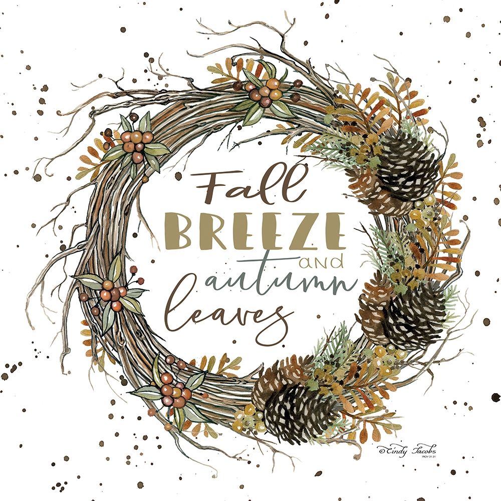 Fall Breeze Wreath art print by Cindy Jacobs for $57.95 CAD
