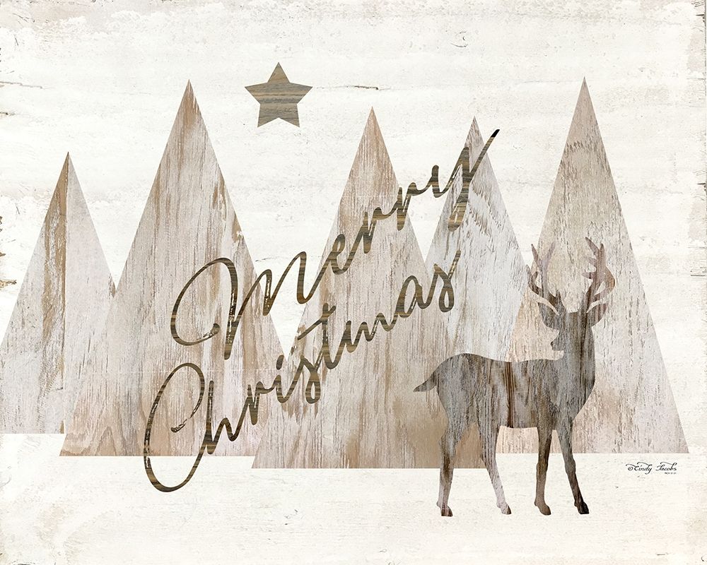 Merry Christmas Deer art print by Cindy Jacobs for $57.95 CAD