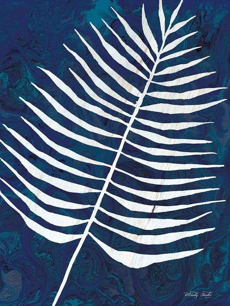 Navy Areca Leaf art print by Cindy Jacobs for $57.95 CAD