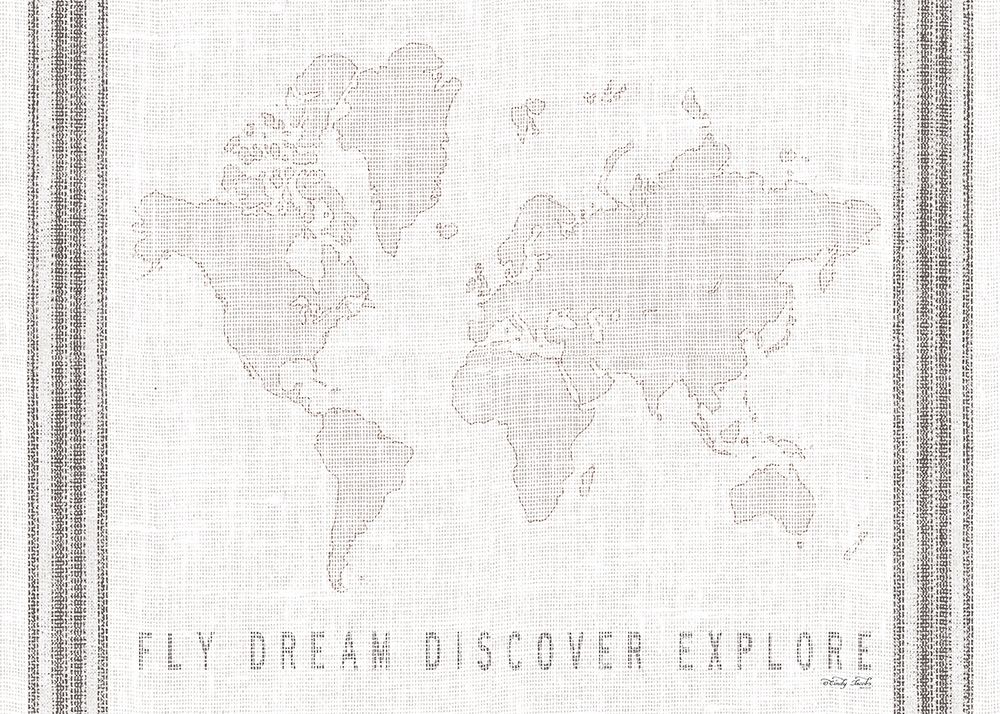 Fly, Dream, Discover, Explore Map art print by Cindy Jacobs for $57.95 CAD