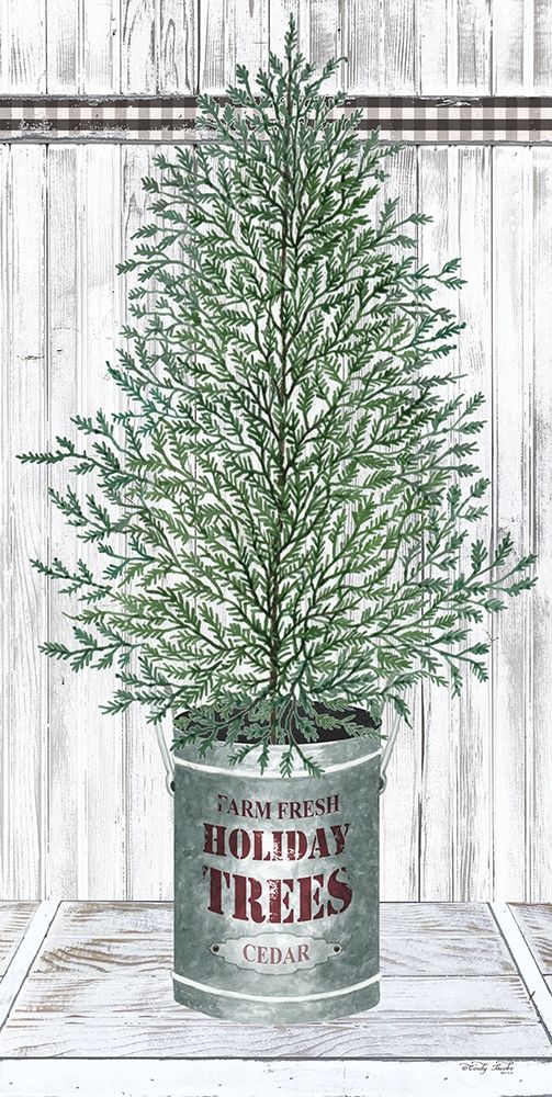 Galvanized Pot Cedar art print by Cindy Jacobs for $57.95 CAD