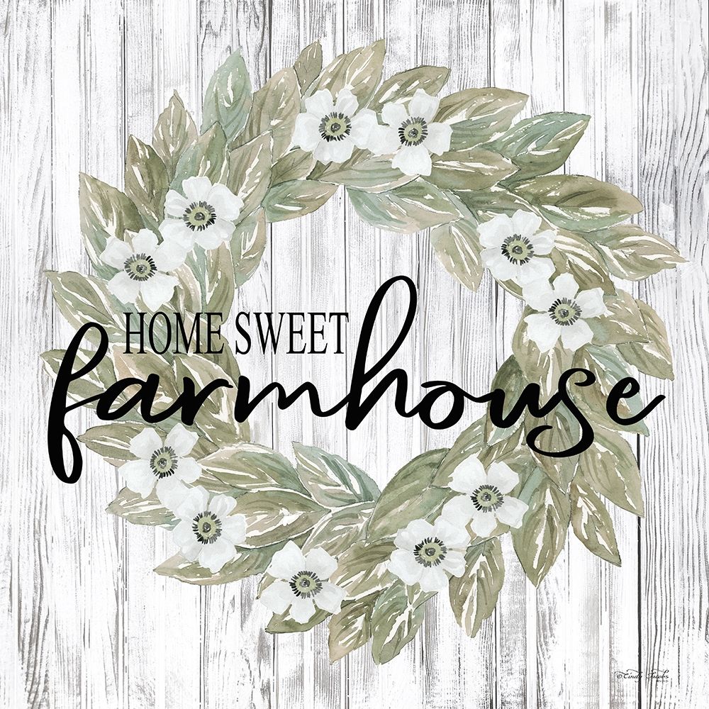 Home Sweet Farmhouse Wreath art print by Cindy Jacobs for $57.95 CAD