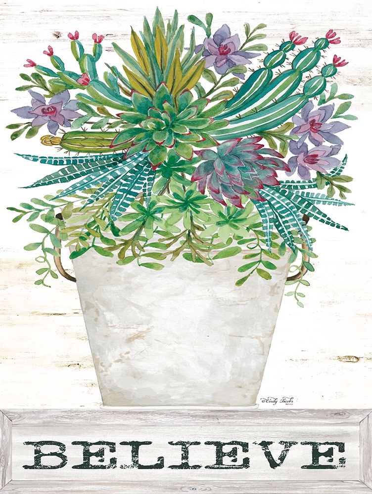 Believe Succulents art print by Cindy Jacobs for $57.95 CAD