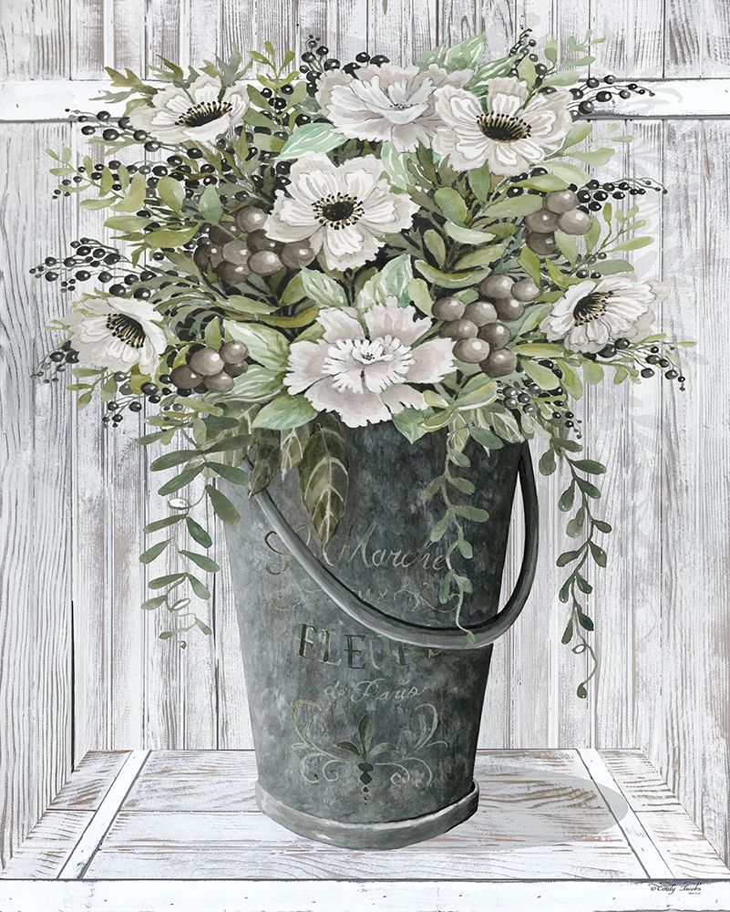Galvanized Fleurs art print by Cindy Jacobs for $57.95 CAD