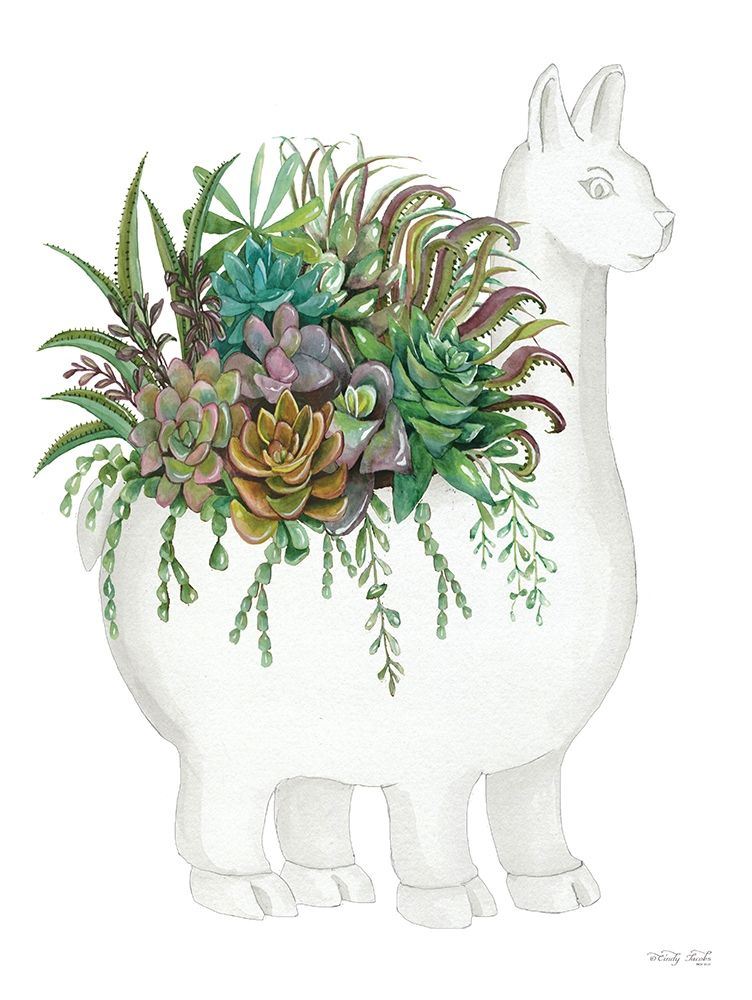 Proud Llama Pot I art print by Cindy Jacobs for $57.95 CAD