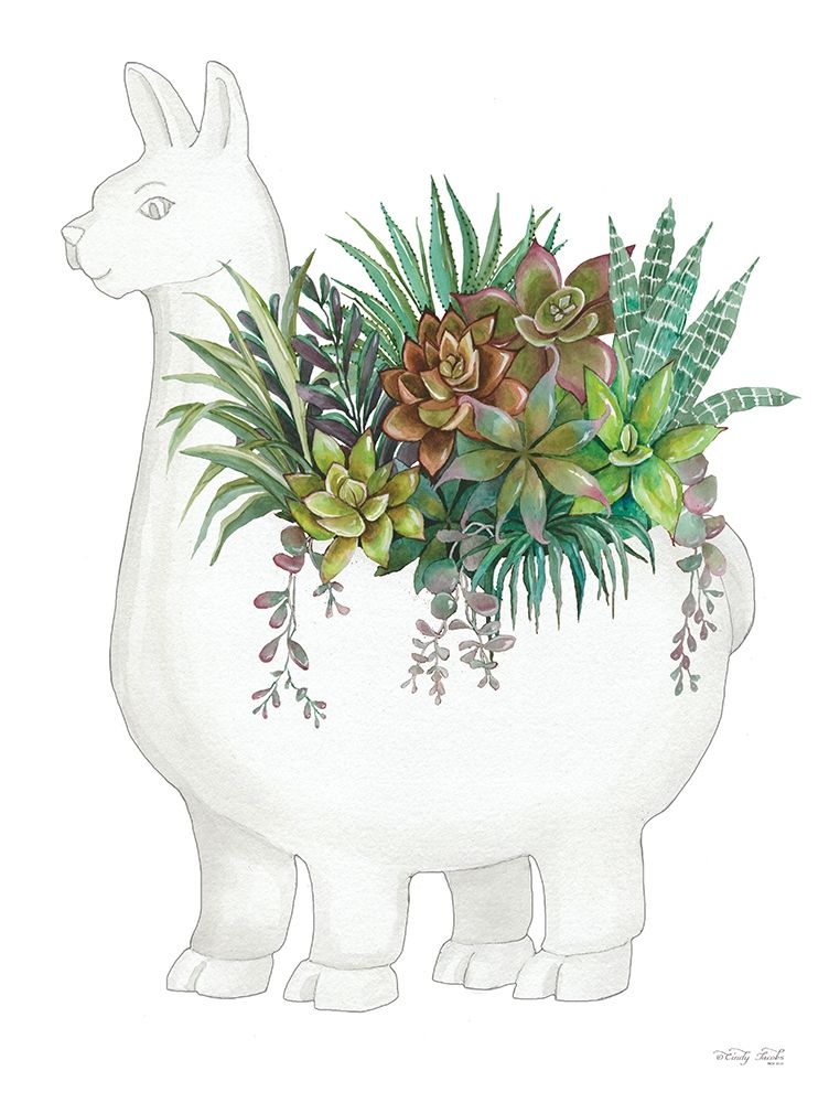 Proud Llama Pot II art print by Cindy Jacobs for $57.95 CAD