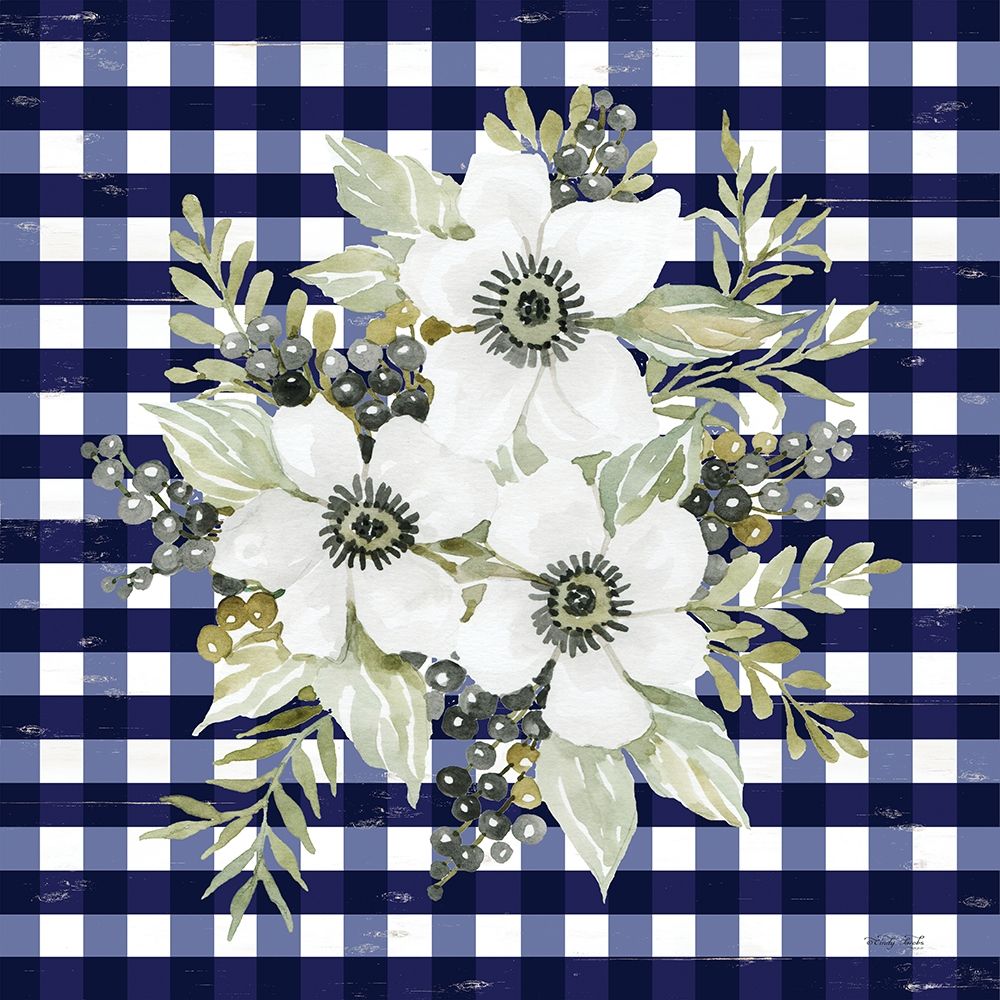 Navy Floral I art print by Cindy Jacobs for $57.95 CAD