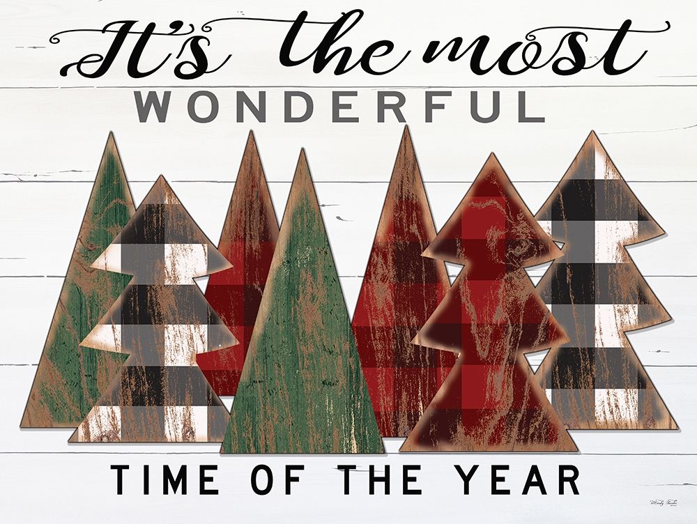 Its the Most Wonderful Time Plaid Trees art print by Cindy Jacobs for $57.95 CAD