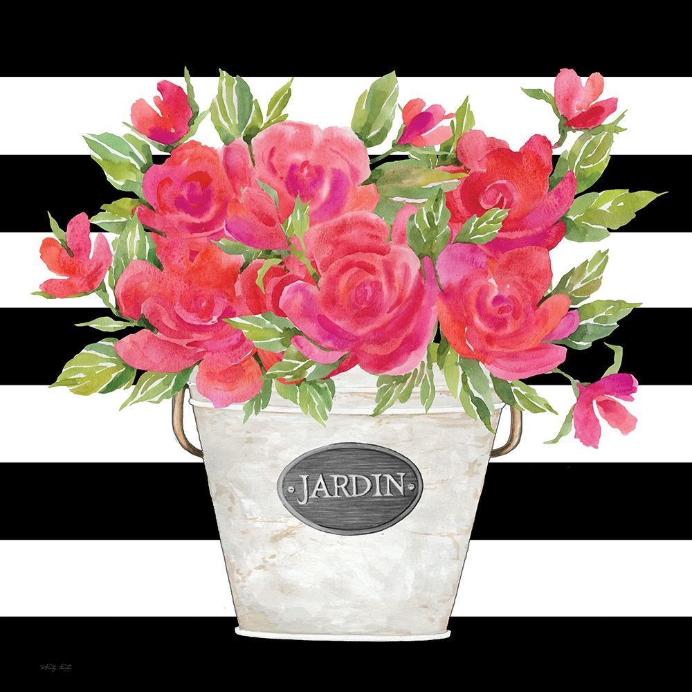Fuchsia Jardin Stripes art print by Cindy Jacobs for $57.95 CAD