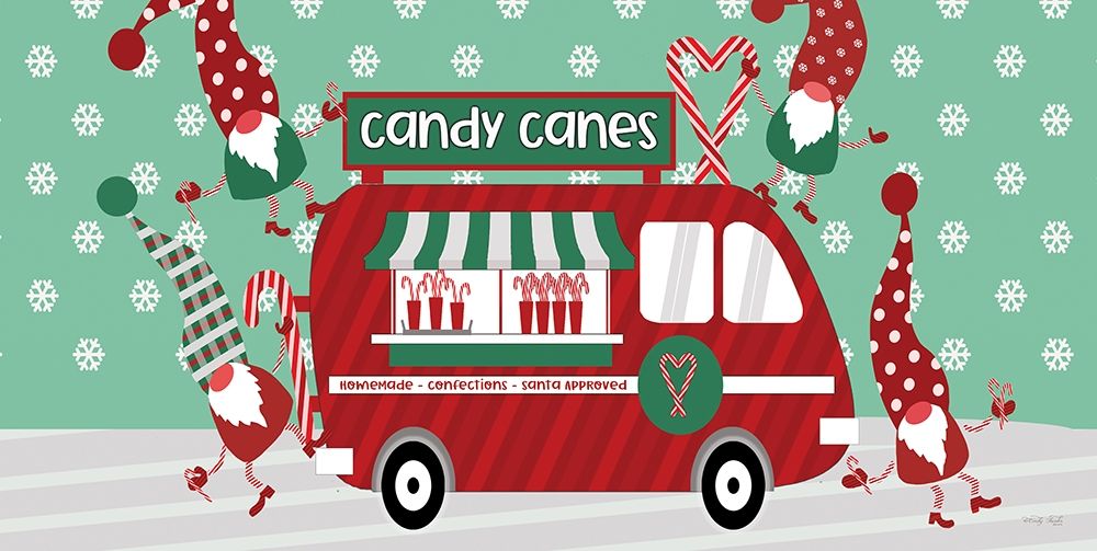 Gnome Candy Cane Truck art print by Cindy Jacobs for $57.95 CAD