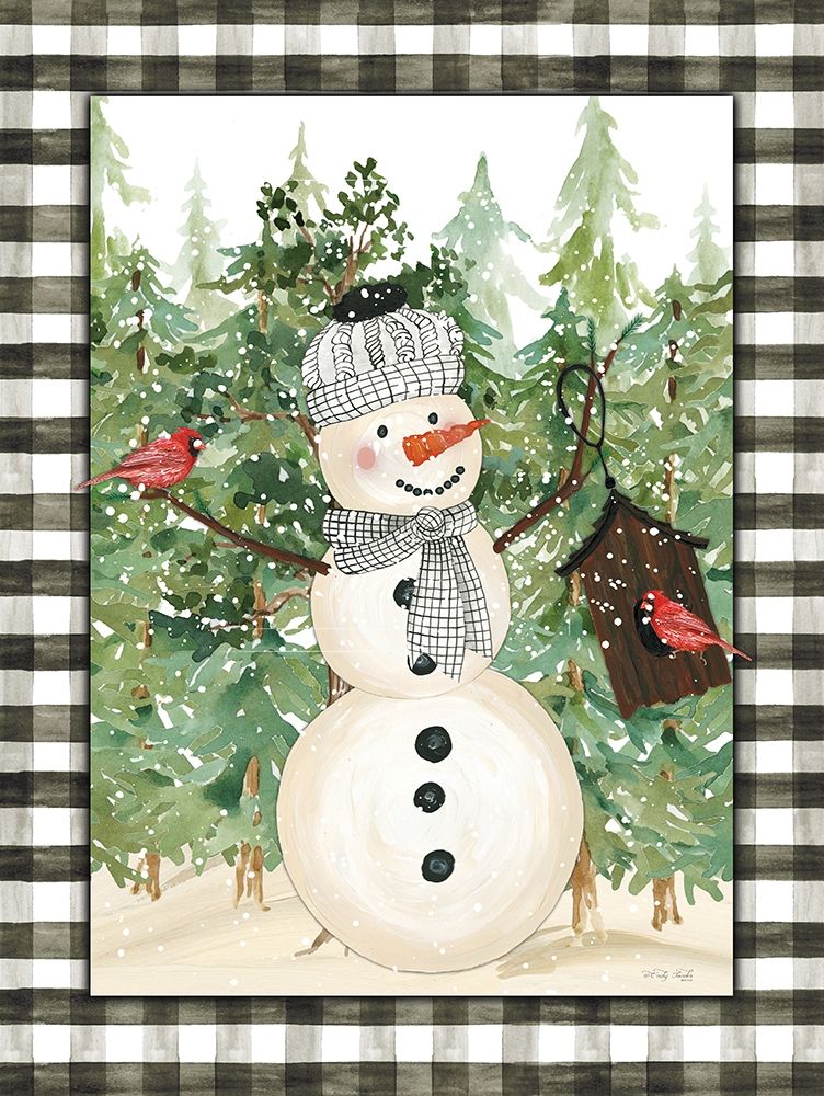 Snowman and Birdhouse art print by Cindy Jacobs for $57.95 CAD