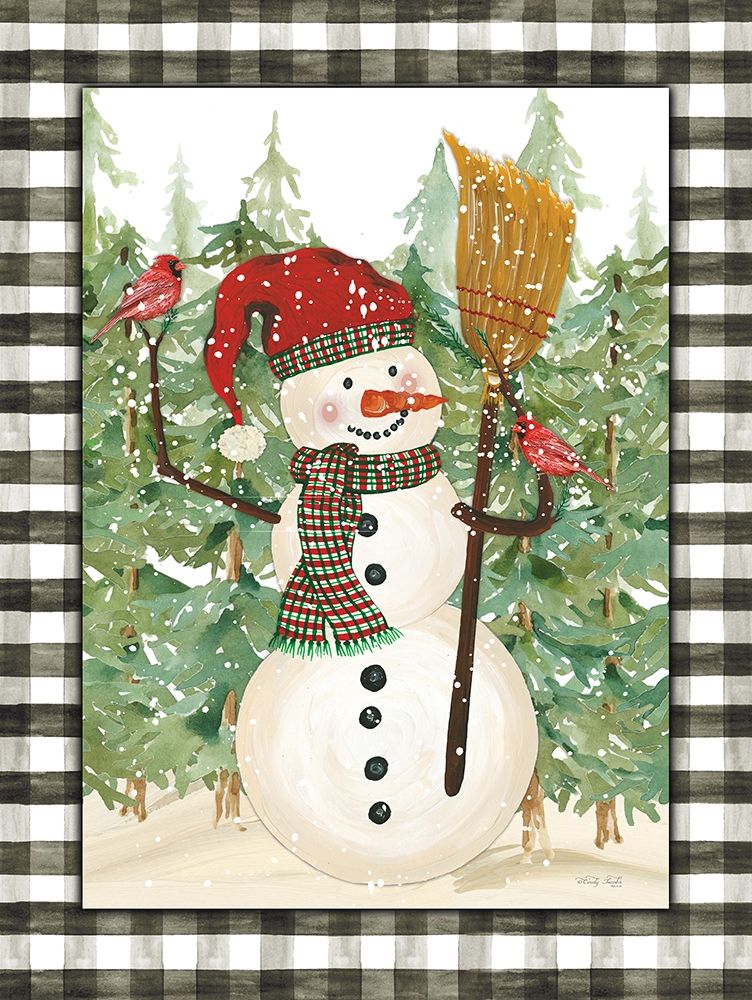 Snowman with Cardinals art print by Cindy Jacobs for $57.95 CAD