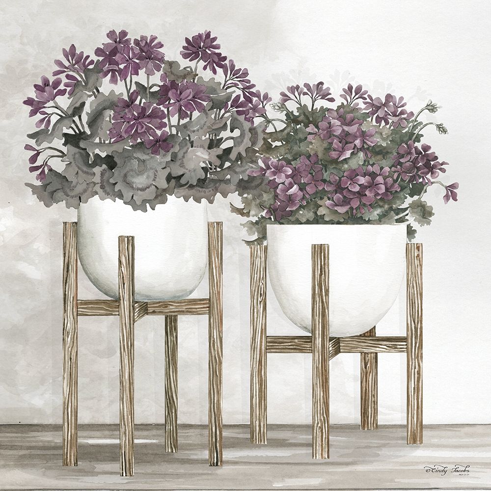 Potted Geraniums art print by Cindy Jacobs for $57.95 CAD
