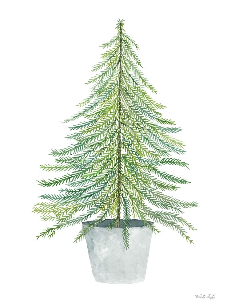 Fir Tree in Pot art print by Cindy Jacobs for $57.95 CAD
