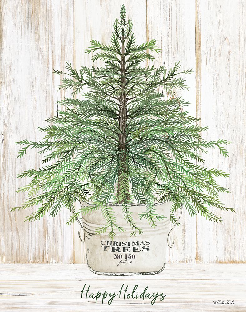 Happy Holidays Tree art print by Cindy Jacobs for $57.95 CAD