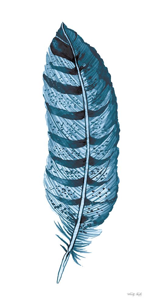 Blue Feather III art print by Cindy Jacobs for $57.95 CAD