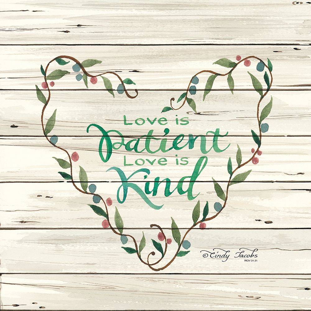 Love is Patient Heart Wreath art print by Cindy Jacobs for $57.95 CAD