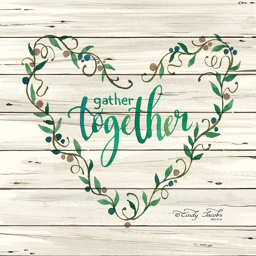 Gather Together Heart Wreath art print by Cindy Jacobs for $57.95 CAD