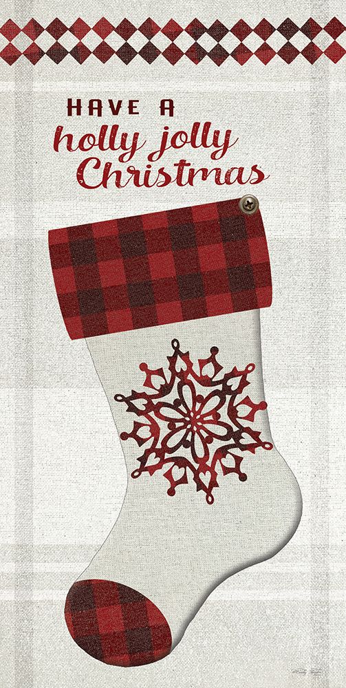 Holly Jolly Christmas Stocking art print by Cindy Jacobs for $57.95 CAD