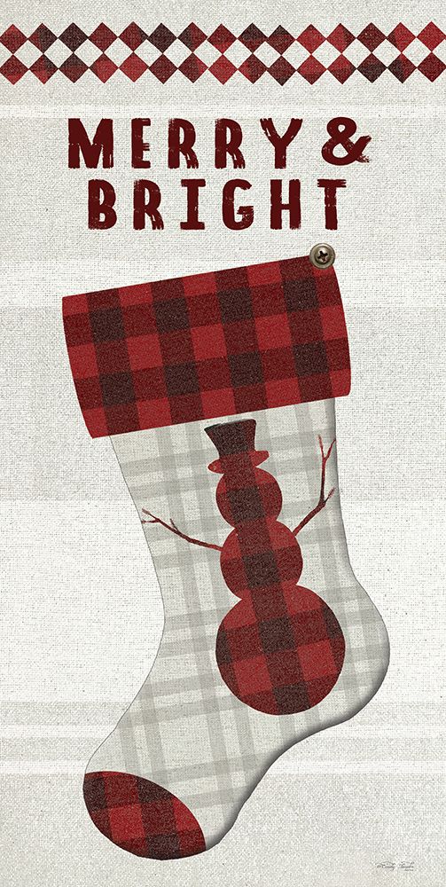 Merry And Bright Stocking art print by Cindy Jacobs for $57.95 CAD