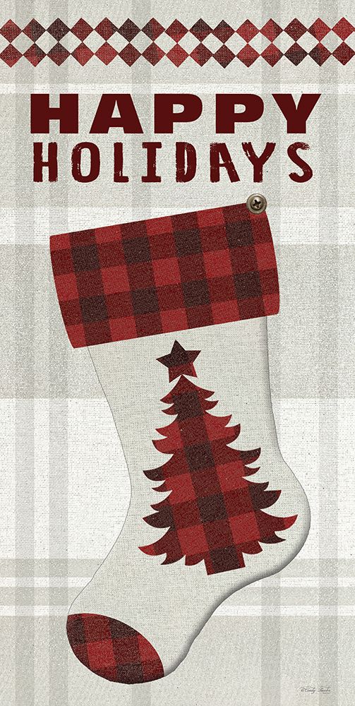 Happy Holidays Stocking art print by Cindy Jacobs for $57.95 CAD
