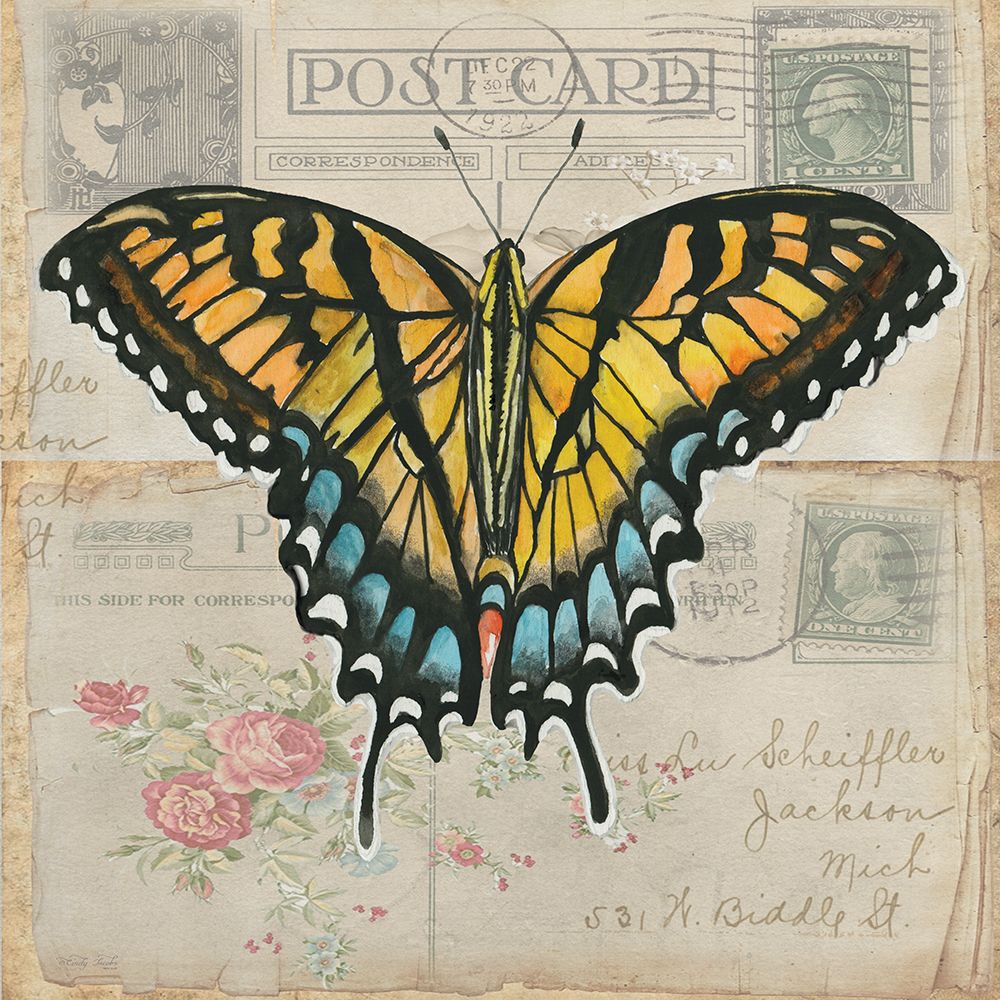Postcard Butterfly II art print by Cindy Jacobs for $57.95 CAD